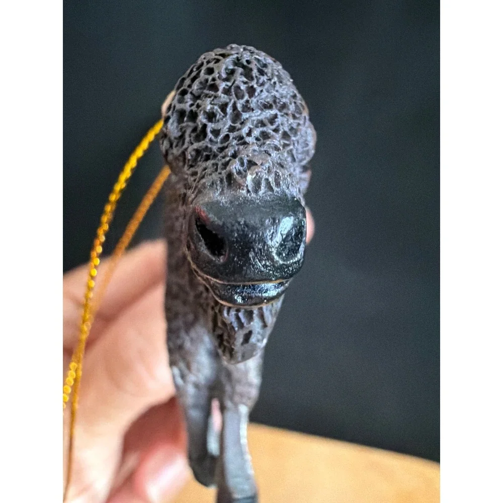 American Bison Buffalo Christmas Ornament Wildlife Western Rustic Figurine Brown
